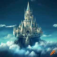 Fantasy castle floating in the clouds on Craiyon