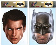 Batman V Superman Dawn of Justice Pack of 2 - 2D Card Party Face Masks DC Comics (Batman V Superman Dawn of Justice - Official Batman 2D Card Party Face Mask)