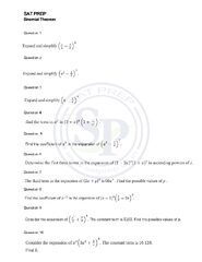 Binomial Theorem Practice Worksheet - DIY Worksheet Lesson ideas