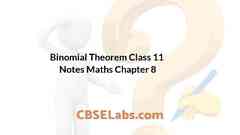 Binomial Theorem Class 11 Notes Maths Chapter 8 - CBSE Labs