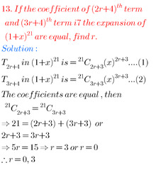 Binomial Theorem Solutions Inter second year Maths - MATHS GLOW