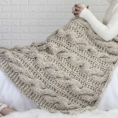 Chunky Cable Knit Blanket (Little Me White Cable Knit Receiving Blanket)