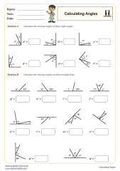 Calculating Angles (A) Worksheet | Fun and Engaging Year 6 PDF Worksheets