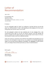 Letter of Recommendation