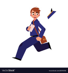 Cartoon postman character running away Royalty Vector