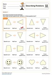 Describing Rotations | Fun and Engaging Year 1 Geometry Worksheet