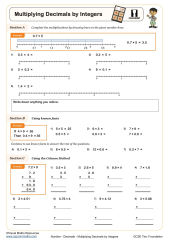 Multiply Decimals by Integers Worksheet | able PDF Year 7 ...