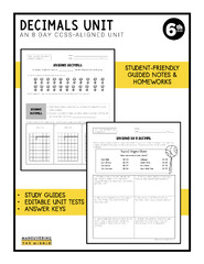 Decimal Operations Unit 6th Grade CCSS - Maneuvering the Middle