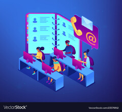 Contact center isometric 3d concept Royalty Vector