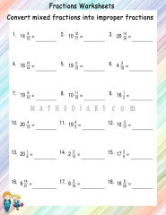 Worksheets Grade 5 able Improper Fractions To Mixed Numbers