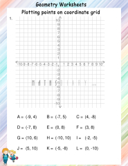 Plotting points on coordinate grid worksheets - Math Worksheets