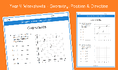 Year 4 | Coordinates Worksheets | KS2 Geometry: Position ...