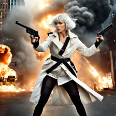Charlize Theron as the blonde assassin in the movie Atomic Blonde ...
