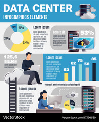 Data center infographics Royalty Vector