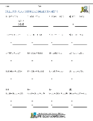 Adding Decimals Worksheet 5th Grade