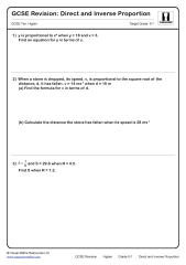 Direct and Inverse Proportion GCSE Questions | GCSE Revision Questions