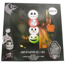 Disney Nightmare Before Christmas Light Up Paper Lanterns 4 Count 30th Anniversary (Disney Nightmare Before Christmas Nightmare Before Christmas Light Up Lantern 4ct, Halloween - 1.0 ea)