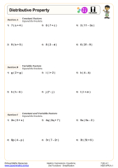 Free distributive property algebra worksheet,