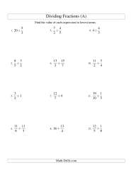 11 Dividing Fractions With Whole Numbers 5th Grade Math Worksheets