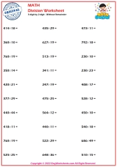 2-digit by 1-digit Standard Division With Remainder