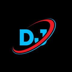 DJ D J letter logo design. Initial letter DJ linked circle ...