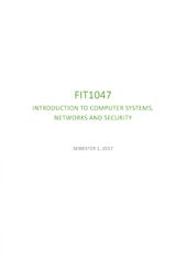 FIT1047 Introduction to Computer Systems, Networks and Security ...