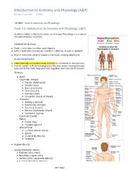 Anatomy and Physiology Part 1 Notes | 1805NRS - Anatomy and ...