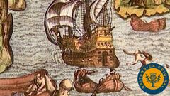 Theodore de Bry : Naval Battle Between The Portuguese and French in The Seas Off The Potiguaran Territories, from ''Am