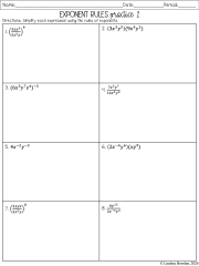 Exponent Rules Notes and Worksheets - Lindsay Bowden - Worksheets Library