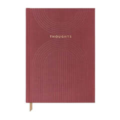 Burgundy Linear Curves Thoughts Suede Cloth Ruled Planner Journal (Designworks Ink Cloth Journal - Linear Curves 'Thoughts')