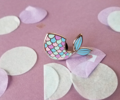 Mermaid Birthday Gift for Daughter Cute Pastel Hard Enamel Pin Unique Gift for Teenage Girl