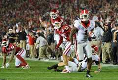 Nick Chubb Georgia Bulldogs Unsigned Celebration Photograph