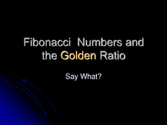 Fibonacci Numbers and the Golden Ratio (Fibonacci)