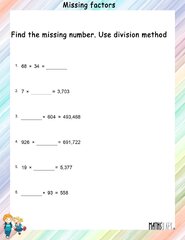 Find the missing number division and multiplication worksheets ...