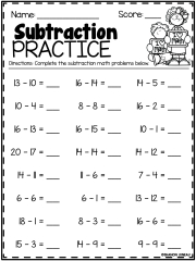 First Grade Subtraction Worksheets|www.grade1to6 - Worksheets Library