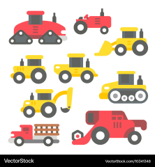 Flat design farm items set Royalty Vector