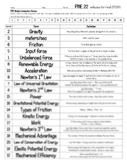 Free force and motion review worksheet, force and motion