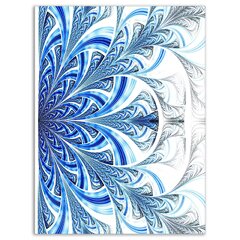 Fractal Flower in Soft Blue Digital