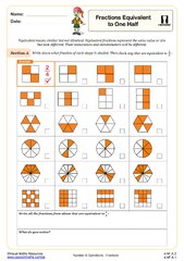 Fractions Equivalent to One Half | 4th Grade PDF Number and ...