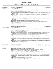 Full Stack Web Developer Resume Samples | Velvet Jobs