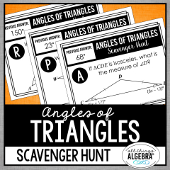 Angles of Triangles (includes Isosceles & Equilateral) Scavenger