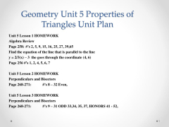 PPT - Geometry Unit 5 Properties of Triangles Unit Plan PowerPoint ...