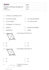 50+ properties of rhombuses worksheets for 10th Class on Quizizz ...