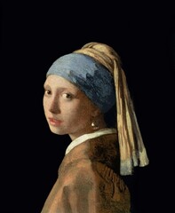 Johannes Vermeer (i "Girl with a Pearl Earring" by Johannes Vermeer ) (ArtJohannes Vermeer Girl with a Pearl Earring Gallery-Wrapped )