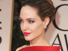 Golden Globes: Angelina Jolie's thigh slit dress and sleek up ...