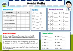 Grade 3 Mental Maths Worksheets | ables | Math Worksheets