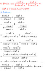 Hyperbolic Functions exercise 9(a) solutions Inter Maths 1A ...