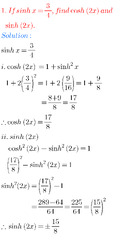 Hyperbolic Functions exercise 9(a) solutions Inter Maths 1A ...