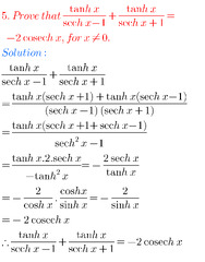 Hyperbolic Functions exercise 9(a) solutions Inter Maths 1A - MATHS GLOW