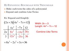 Math 9 Honours Section 4.1 Multiplying & Dividing Polynomials - ppt